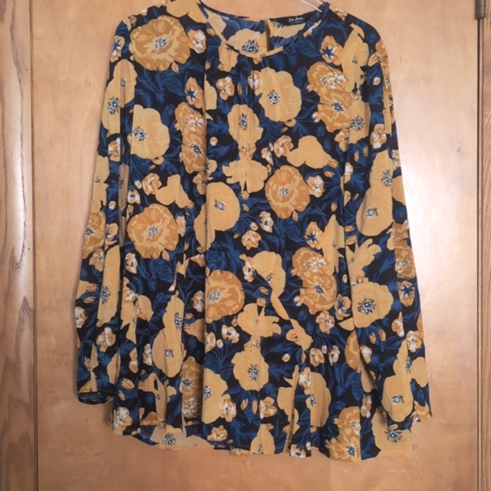 Du Juor Long Sleeve Peplum Blouse